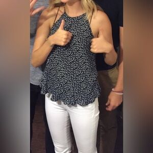 Bella Dahl blue and white floral tank